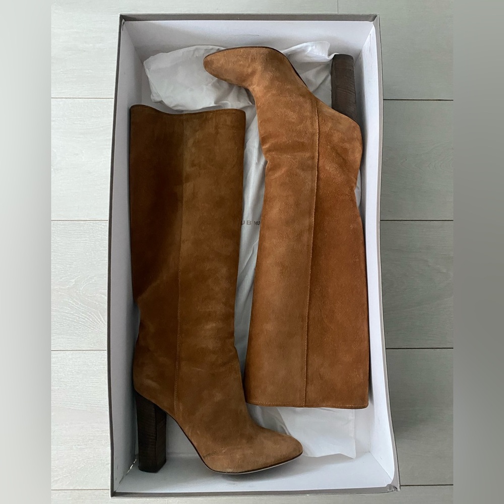Club Monaco Brown Suede Tall Heeled Boots